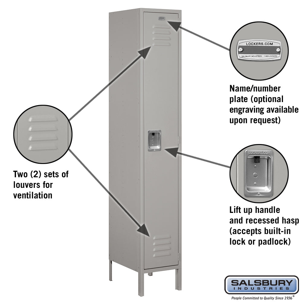 Salsbury 15" Wide Single Tier Standard Metal Locker - 1 Wide