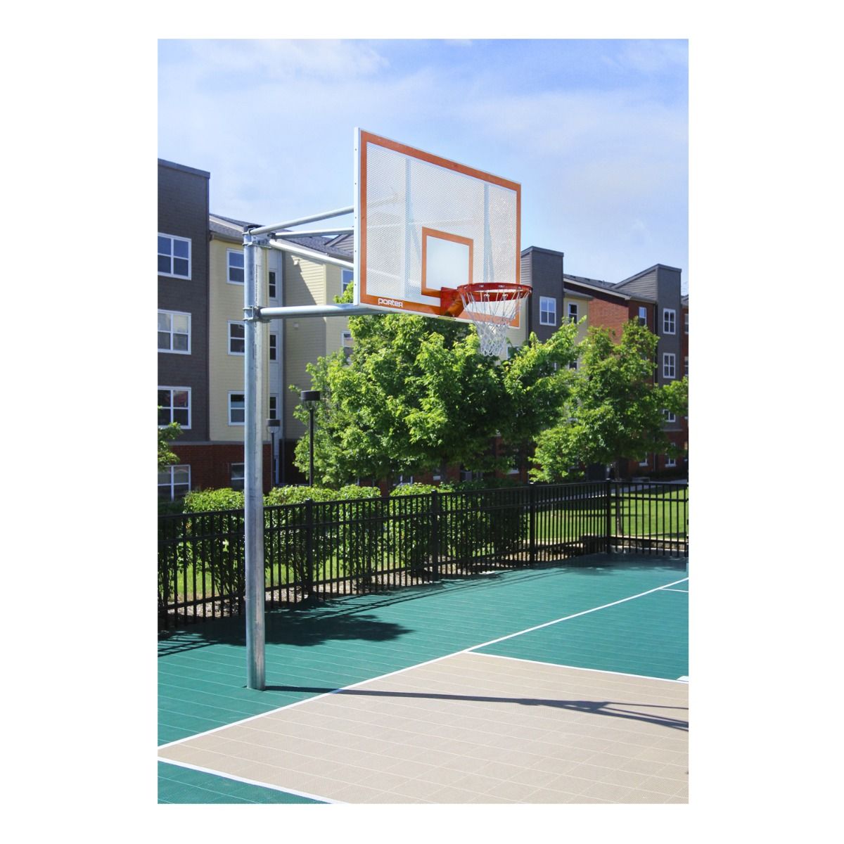 Double Vertical Post Basketball Systems With 6' Extension