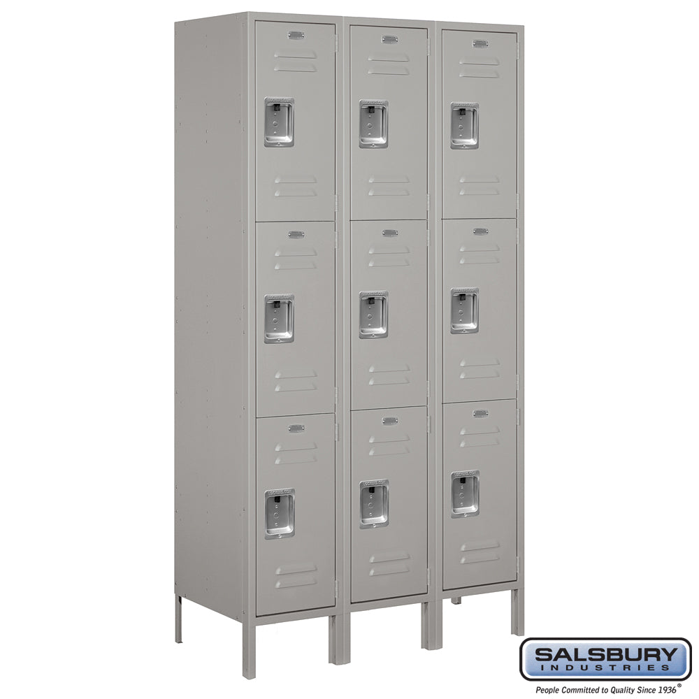 Salsbury 15" Wide Triple Tier Standard Metal Locker - 3 Wide