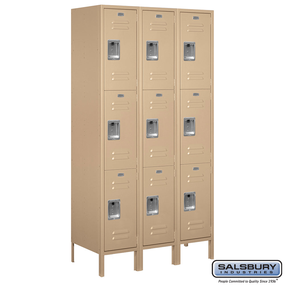 Salsbury 15" Wide Triple Tier Standard Metal Locker - 3 Wide