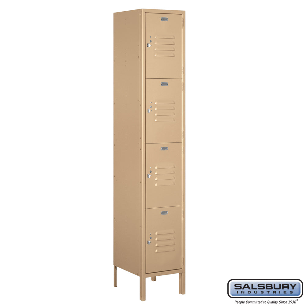 Salsbury 15" Wide Four Tier Standard Metal Locker - 1 Wide