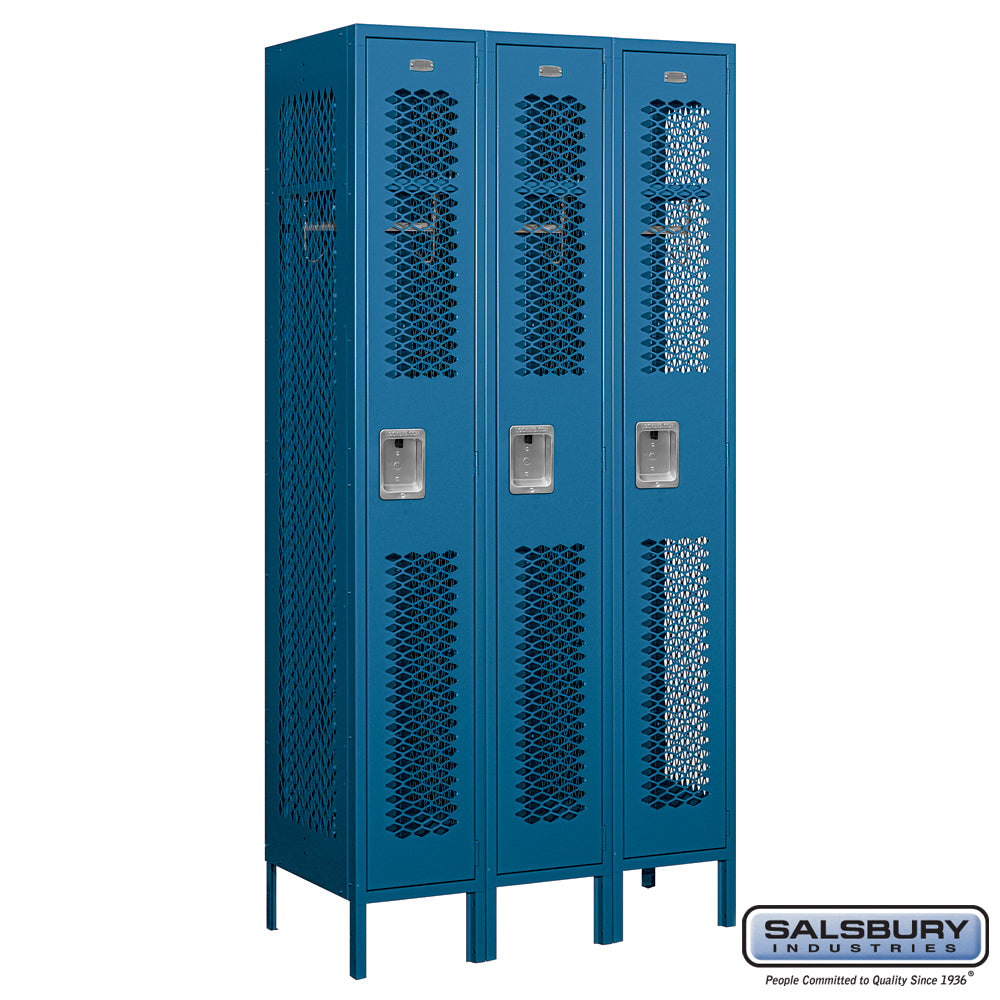 Salsbury 12" Wide Single Tier Vented Metal Locker - 3 Wide