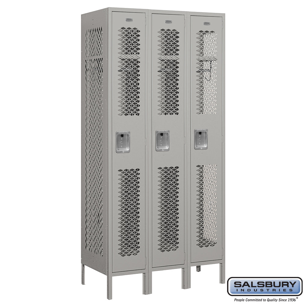 Salsbury 12" Wide Single Tier Vented Metal Locker - 3 Wide