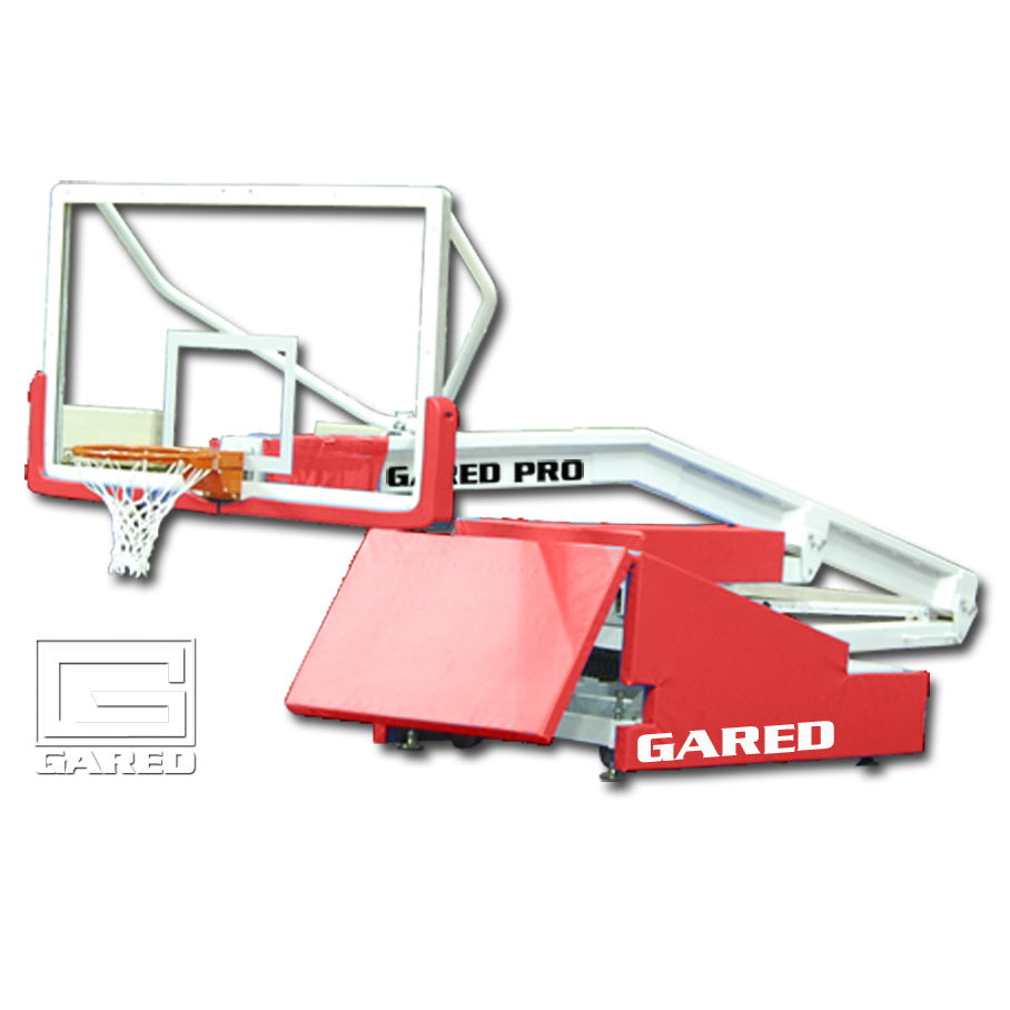 Gared Pro S Spring-Lift Portable Basketball Backstop, 8' Boom