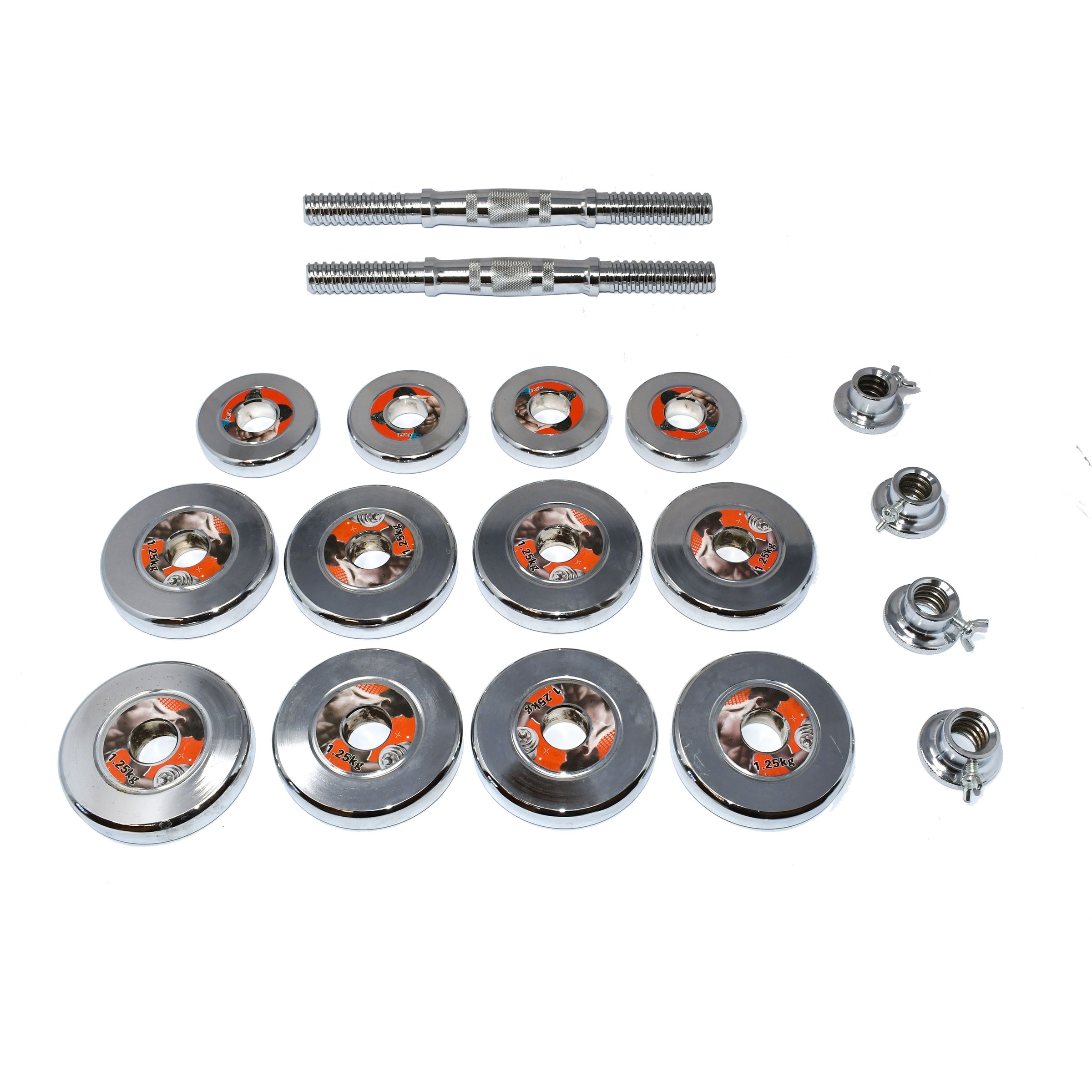 Adjustable Dumbbell Set for Home Gym Chrome Finish