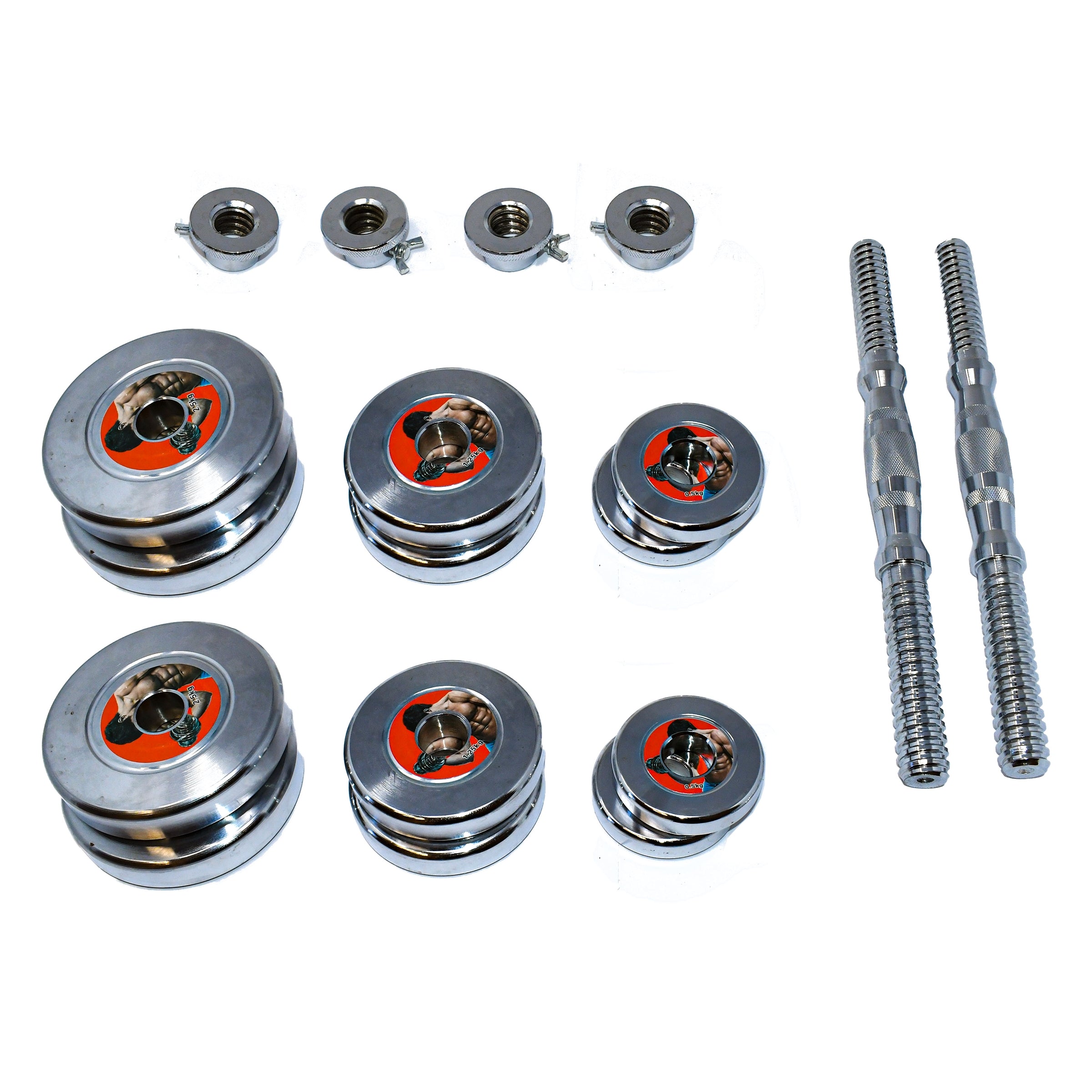 Adjustable Dumbbell Set for Home Gym Chrome Finish