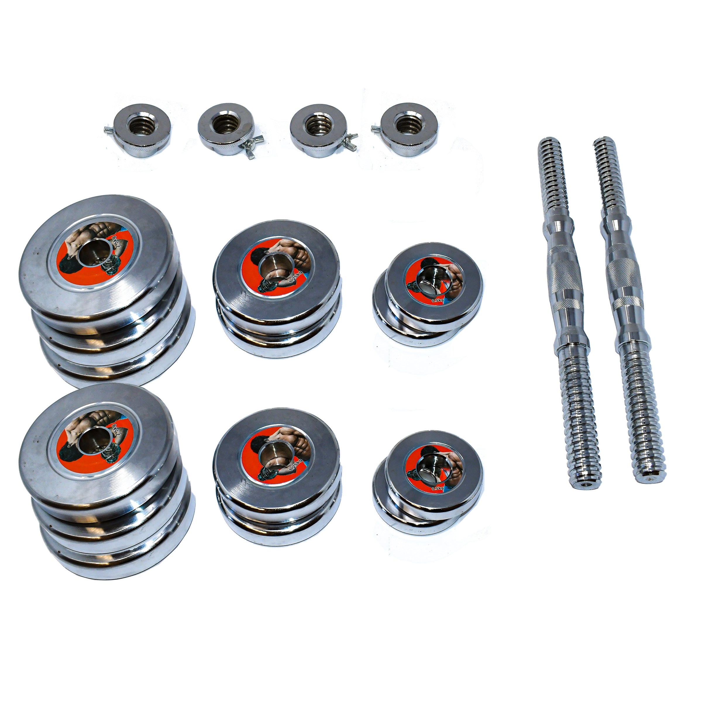 Adjustable Dumbbell Set for Home Gym Chrome Finish