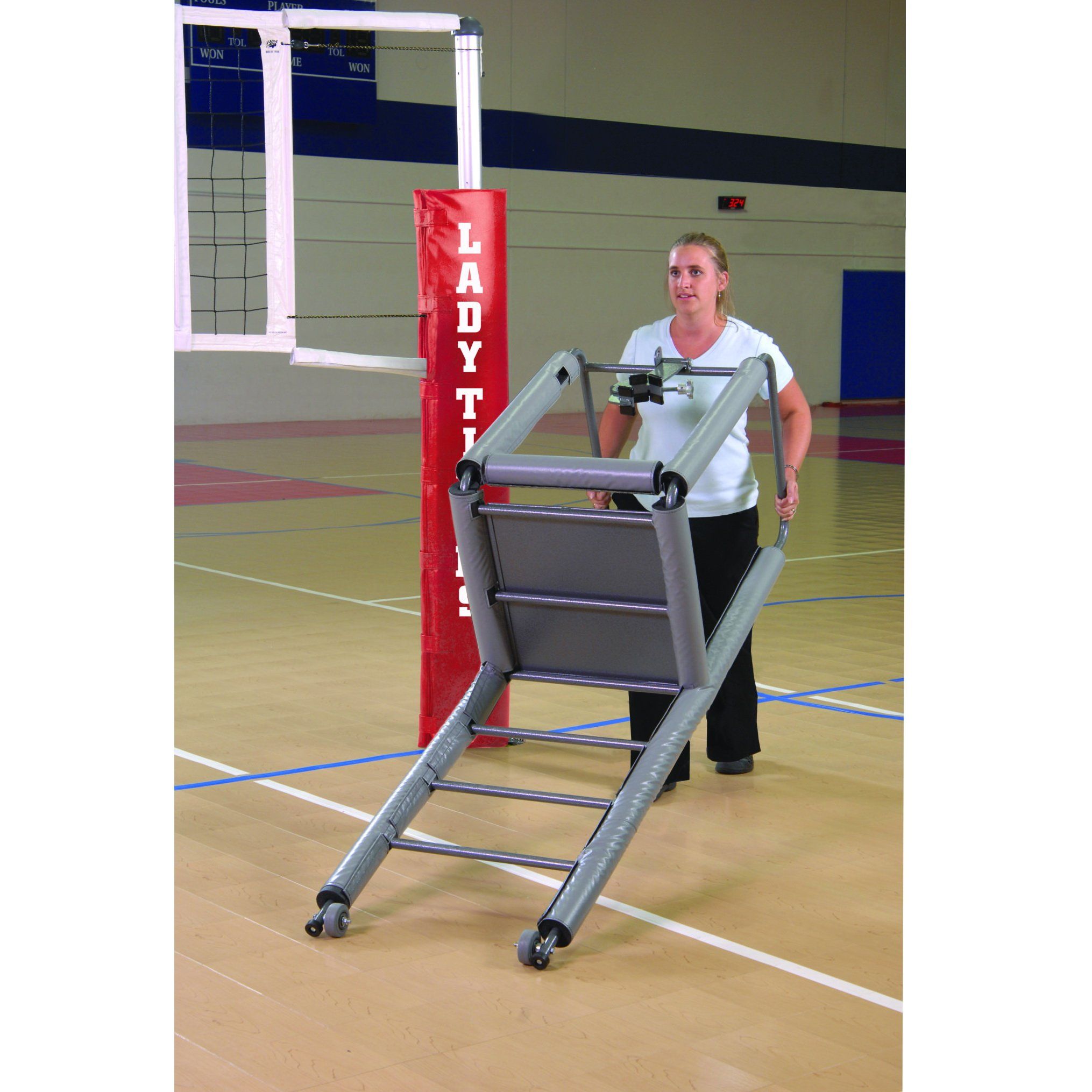 Adjustable Height Clamp-on Volleyball Officials Platform with Padding - Pitch Pro Direct