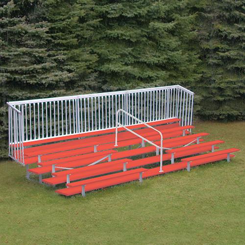 JayPro 5 Row Enclosed Bleacher w/ Guard Rail & Aisle Powder Coated