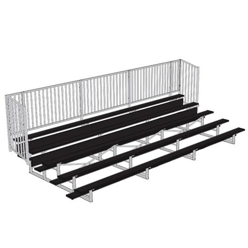 JayPro 5 Row Enclosed Bleacher w/ Guard Rail Powder Coated
