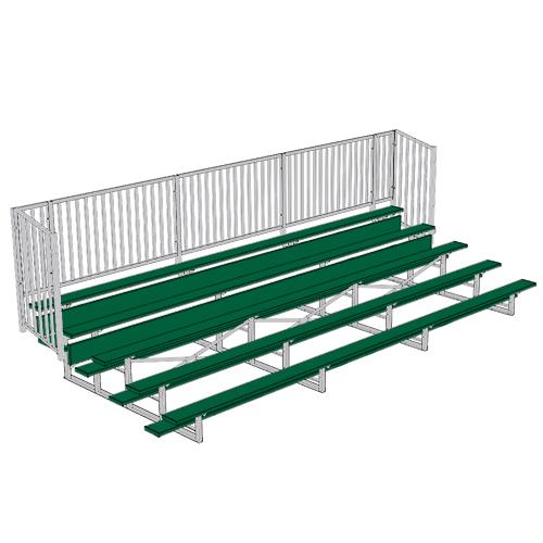JayPro 5 Row Enclosed Bleacher w/ Guard Rail Powder Coated
