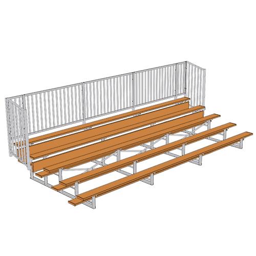 JayPro 5 Row Enclosed Bleacher w/ Guard Rail Powder Coated