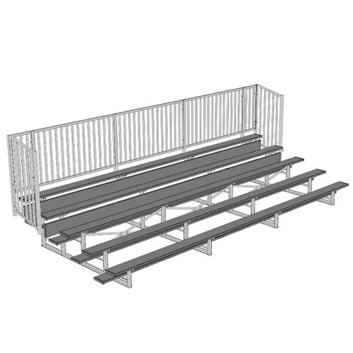 JayPro 5 Row Enclosed Bleacher w/ Guard Rail Powder Coated