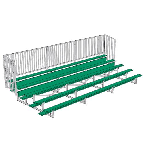 JayPro 5 Row Enclosed Bleacher w/ Guard Rail Powder Coated