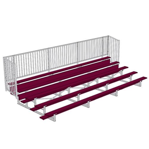 JayPro 5 Row Enclosed Bleacher w/ Guard Rail Powder Coated