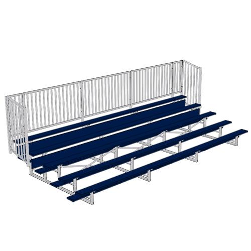JayPro 5 Row Enclosed Bleacher w/ Guard Rail Powder Coated