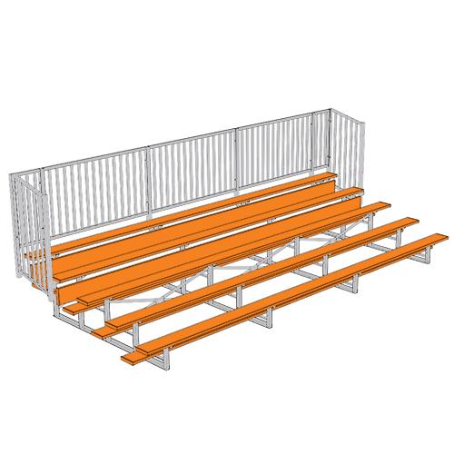 JayPro 5 Row Enclosed Bleacher w/ Guard Rail Powder Coated