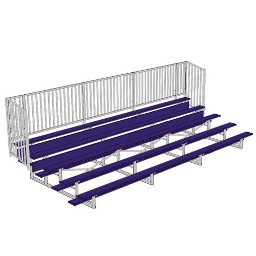 JayPro 5 Row Enclosed Bleacher w/ Guard Rail Powder Coated