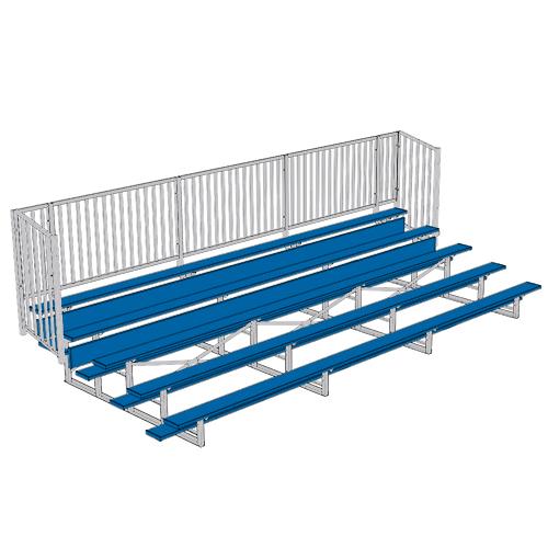 JayPro 5 Row Enclosed Bleacher w/ Guard Rail Powder Coated