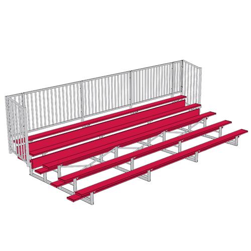 JayPro 5 Row Enclosed Bleacher w/ Guard Rail Powder Coated