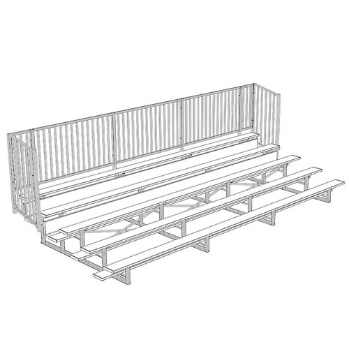 JayPro 5 Row Enclosed Bleacher w/ Guard Rail Powder Coated