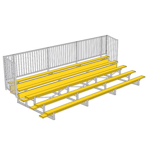 JayPro 5 Row Enclosed Bleacher w/ Guard Rail Powder Coated