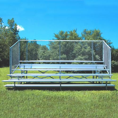JayPro 5 Row 15'-27' Enclosed Aluminim Bleachers w/ Chain Link - Pitch Pro Direct