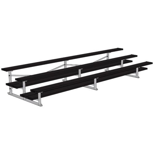 JayPro 3 Row 15 All Aluminum Preferred Bleacher Powder Coated Black