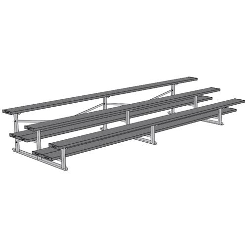 JayPro 3 Row 15 All Aluminum Preferred Bleacher Powder Coated Gray