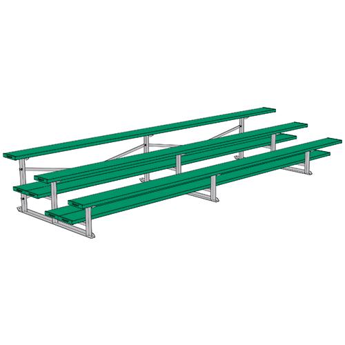 JayPro 3 Row 15 All Aluminum Preferred Bleacher Powder Coated Kelly Green