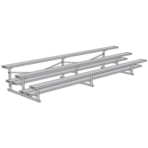 JayPro 3 Row 15 All Aluminum Preferred Bleacher Natural Finish