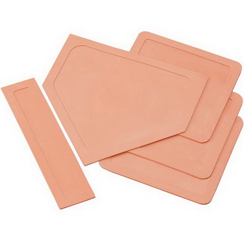 Baseball Base Set - Rubber Throw Down Style Set Of 5 Five Pieces Stacked