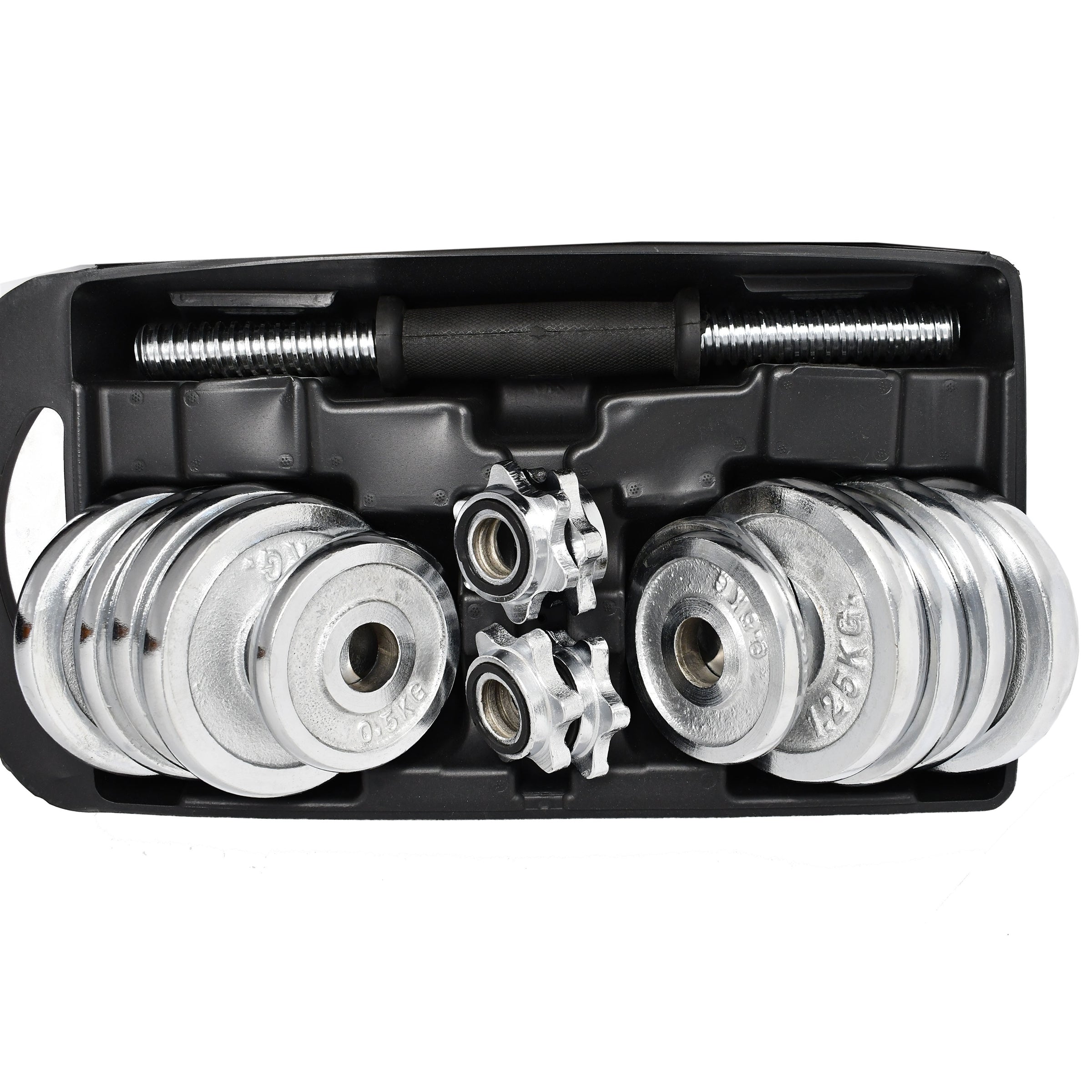 Cast Iron Adjustable Dumbbell Set for Home Gym - 33 lbs (15 kg)