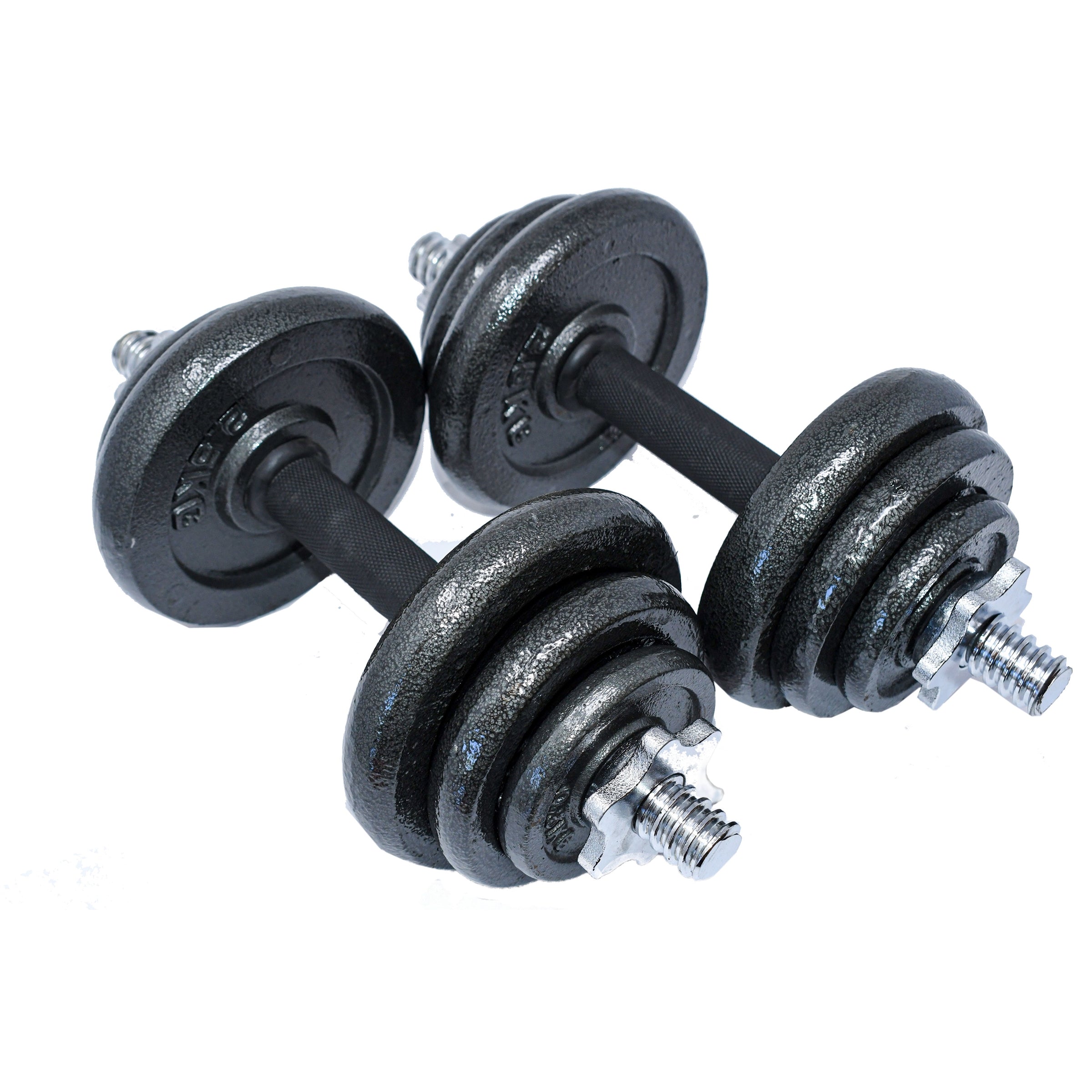 Cast Iron Adjustable Dumbbell Set for Home Gym - 44 lbs (20 kg)