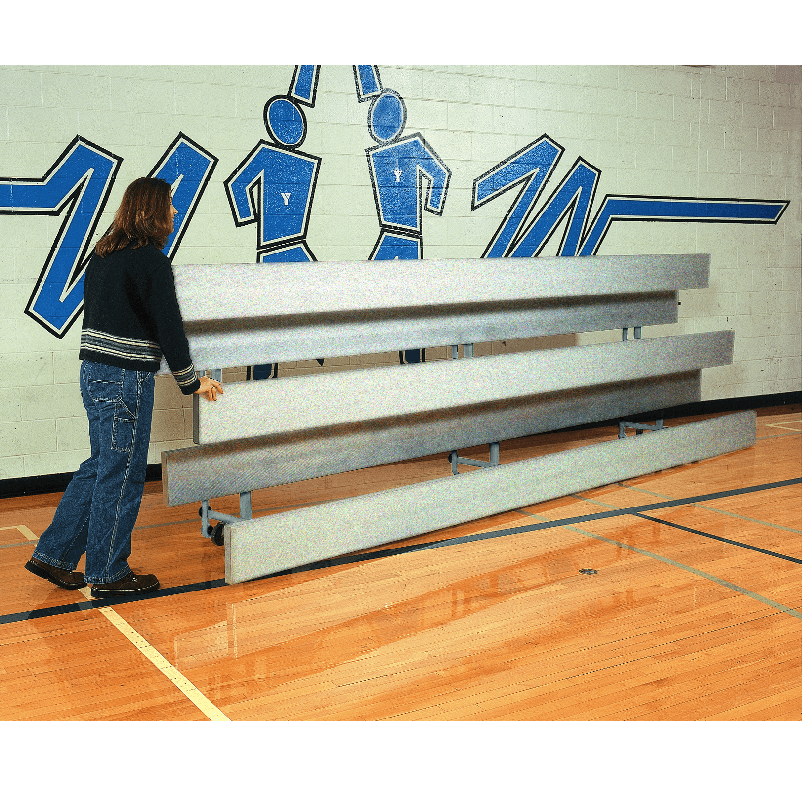 Bison Galvanized Steel Easy Store Indoor Bleachers - Pitch Pro Direct