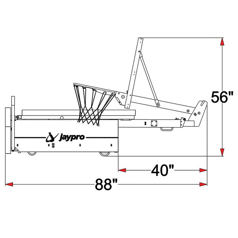 Jaypro Portable Basketball System measurement illustration