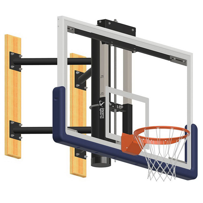 Jaypro Wall Mounted Glass Backboard with height adjuster