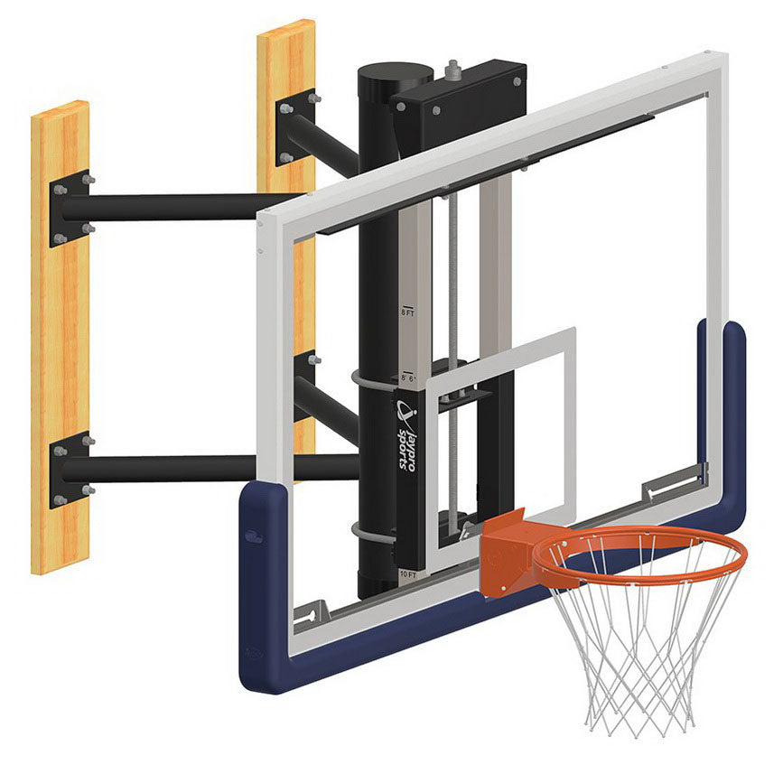 Jaypro Wall Mounted Glass Backboard with height adjuster