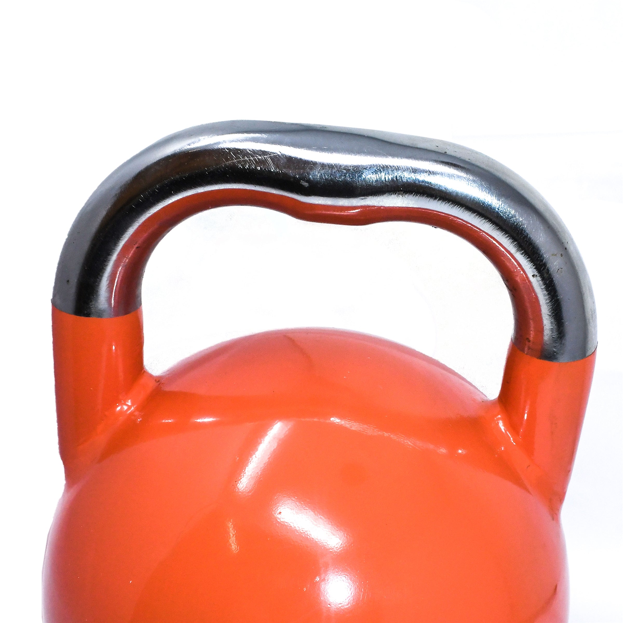 Premium Coated Steel Kettlebell - 26 lbs (12 kg) - Coral Orange