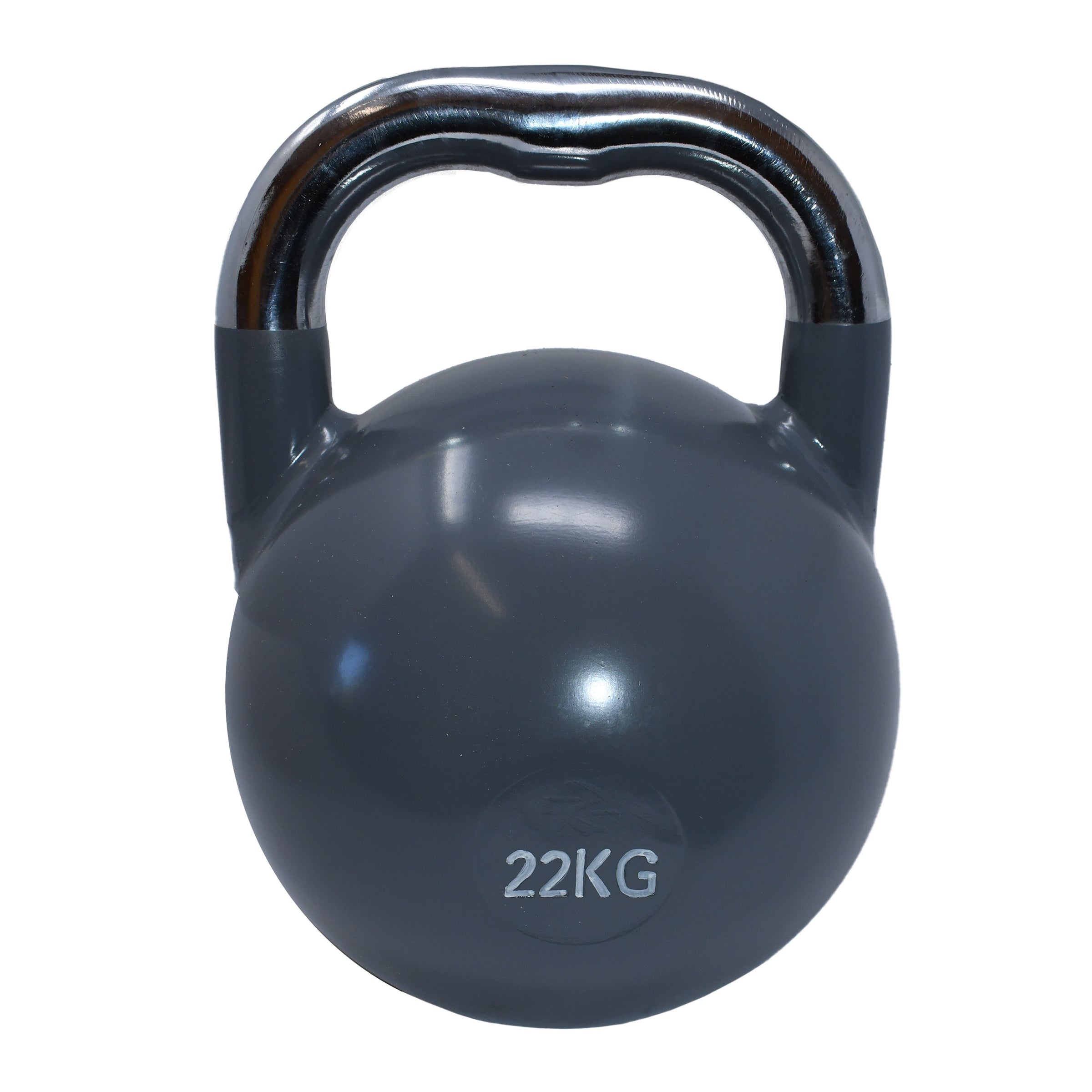 Premium Coated Steel Kettlebell - 49 lbs (22 kg) - Gray