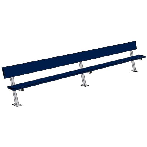 15' Player Bench w/Seat Back (Surface Mount) - Pitch Pro Direct
