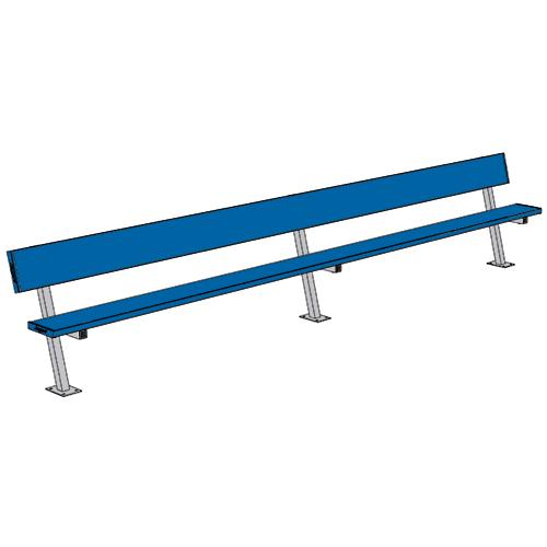15' Player Bench w/Seat Back (Surface Mount) - Pitch Pro Direct