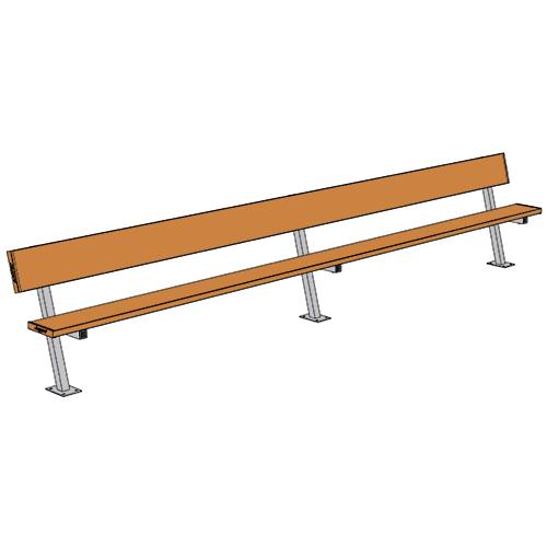 15' Player Bench w/Seat Back (Surface Mount) - Pitch Pro Direct