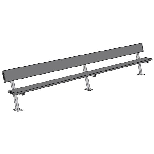 15' Player Bench w/Seat Back (Surface Mount) - Pitch Pro Direct