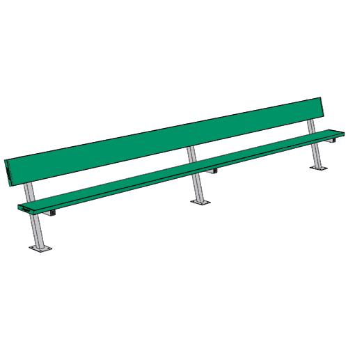 15' Player Bench w/Seat Back (Surface Mount) - Pitch Pro Direct