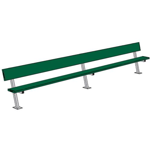 15' Player Bench w/Seat Back (Surface Mount) - Pitch Pro Direct