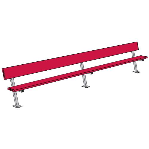 15' Player Bench w/Seat Back (Surface Mount) - Pitch Pro Direct