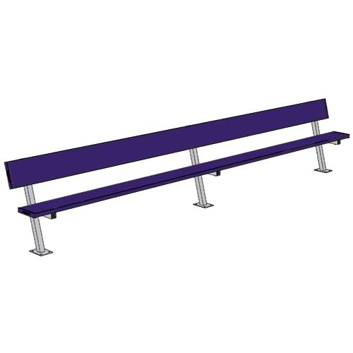 15' Player Bench w/Seat Back (Surface Mount) - Pitch Pro Direct
