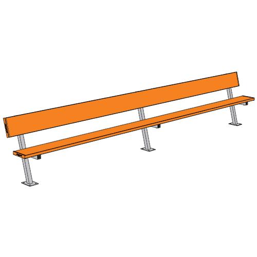 15' Player Bench w/Seat Back (Surface Mount) - Pitch Pro Direct