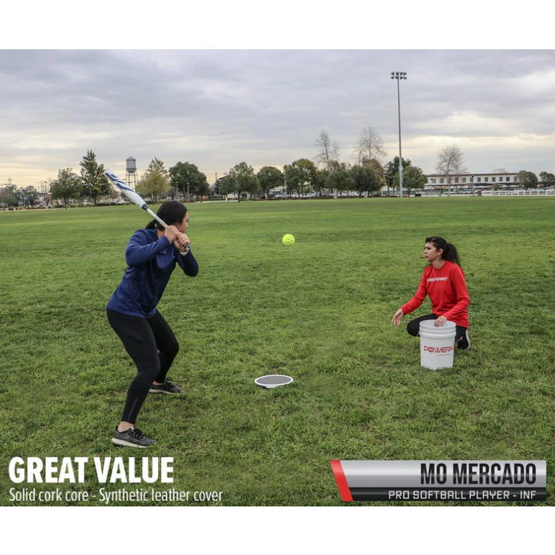 Powernet Practice Softballs 12 PK Recreation Grade in a field